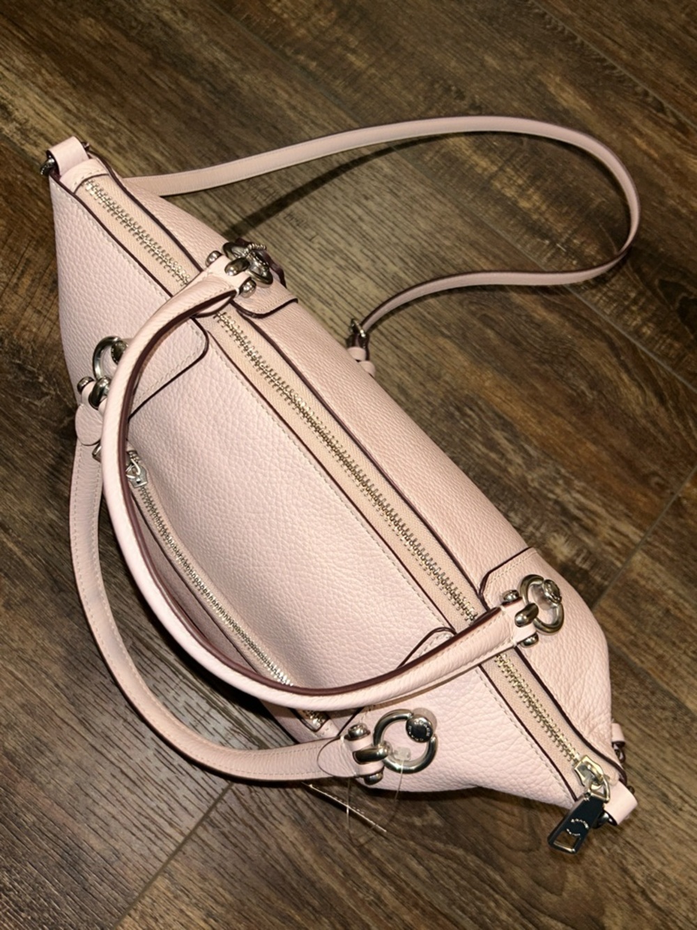 Coach Pebbled Leather Shoulder Satchel in Light Pink - Picture 5 of 8
